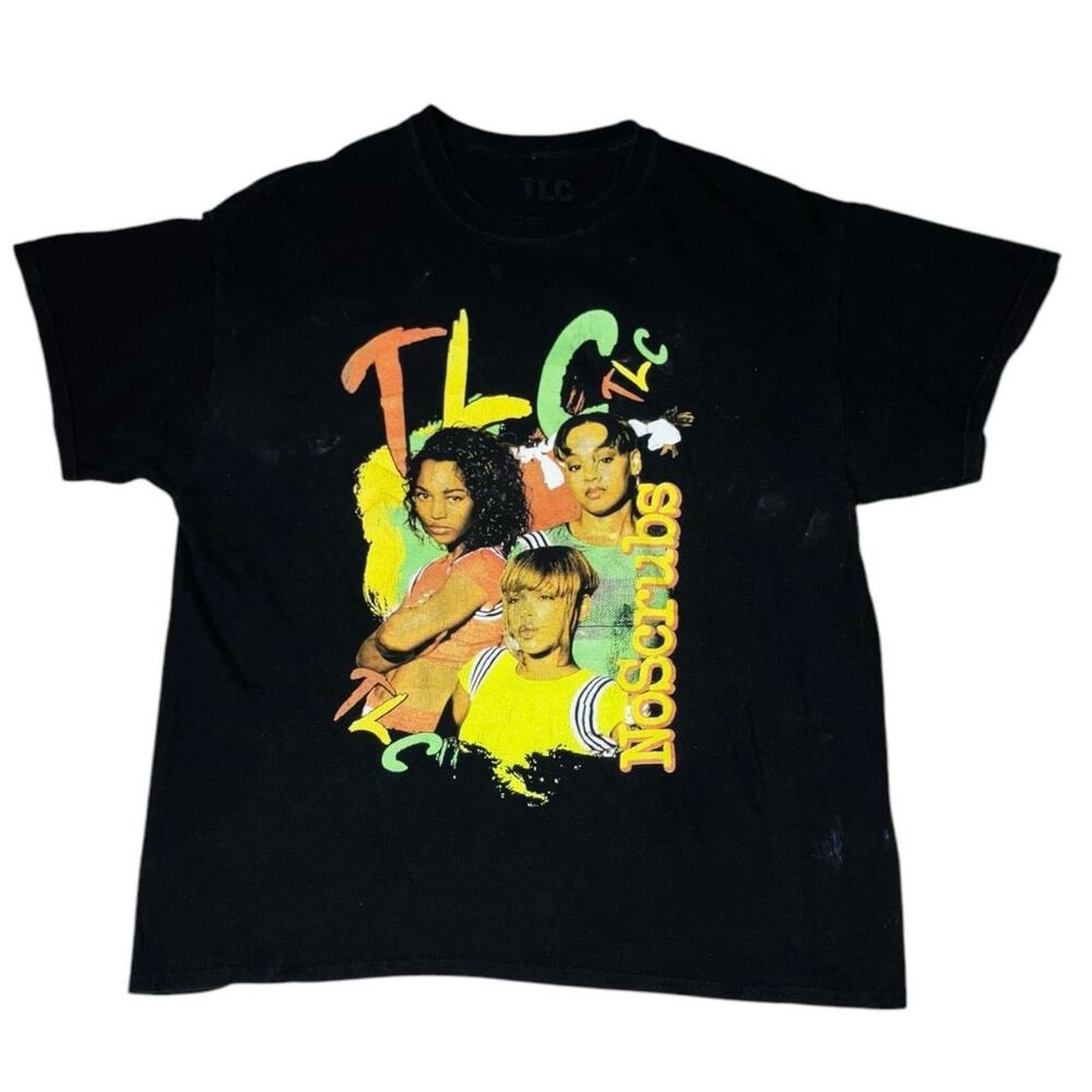 TLC Graphic Band T Shirt XL Black 90s R&B Hip Hop Music Tee CrazySexyCool Style